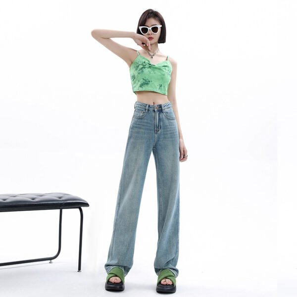 Women's Light-Colored Wide-Leg Jeans – Slim Fit, Modern Silhouette